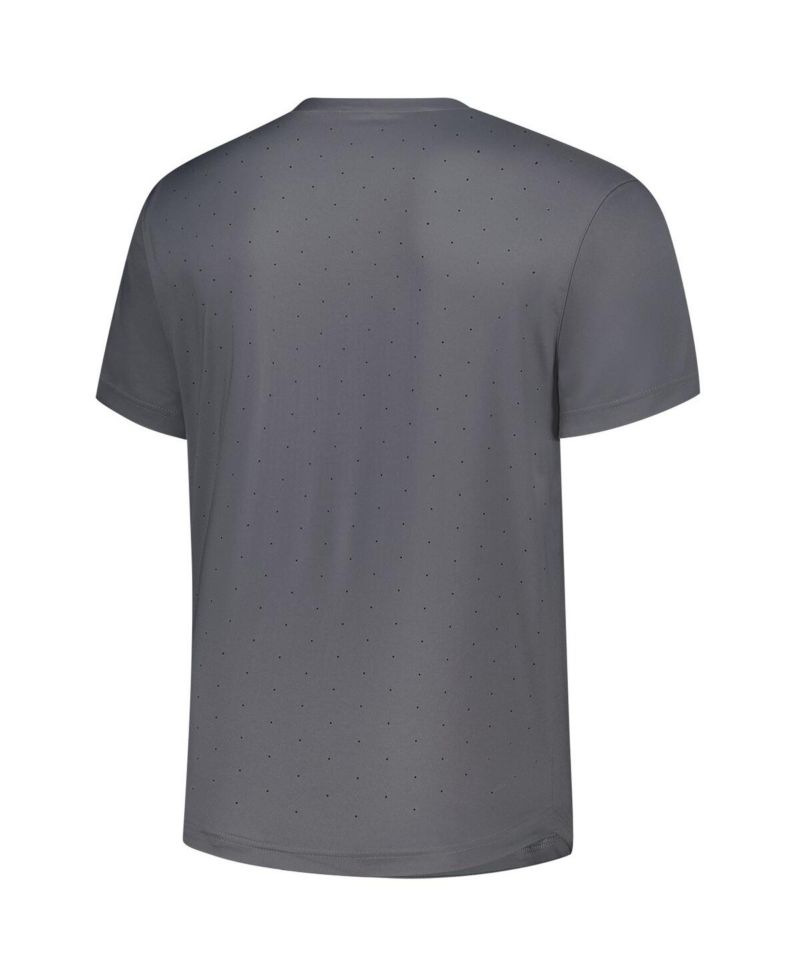 Men's Gray Indiana Hoosiers Dugout Coaches Adizero Notch Neck Pullover T-Shirt