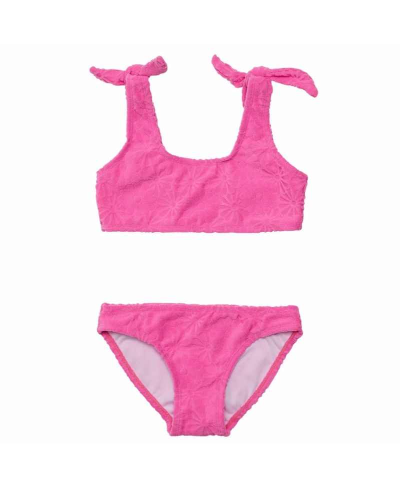 Little Girls Bubblegum Bloom Crop Bikini