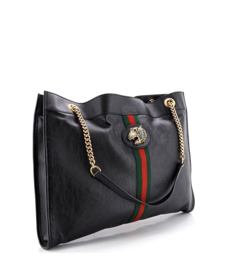Large Rajah Chain Tote Leather