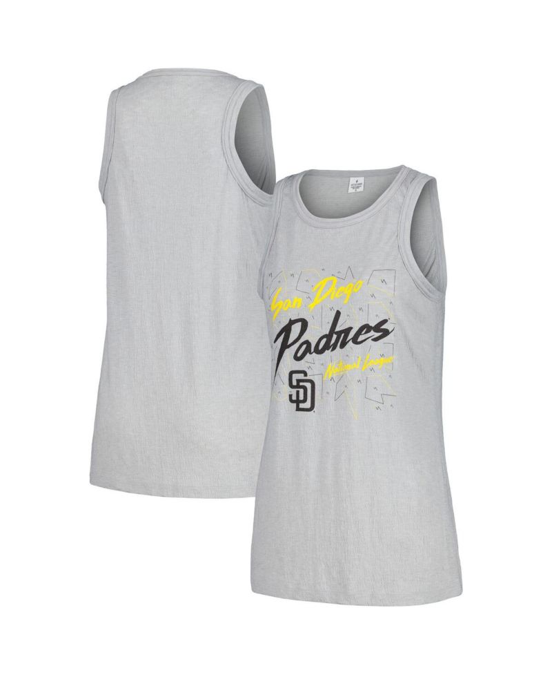 Women's Gray San Diego Padres Gauze High Neck Tank Top