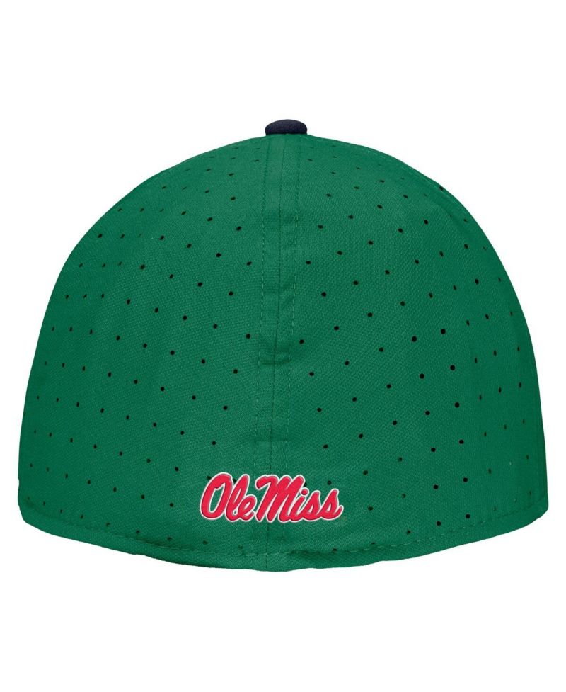 Men's Green Ole Miss Rebels On-Field Baseball Performance Fitted Hat