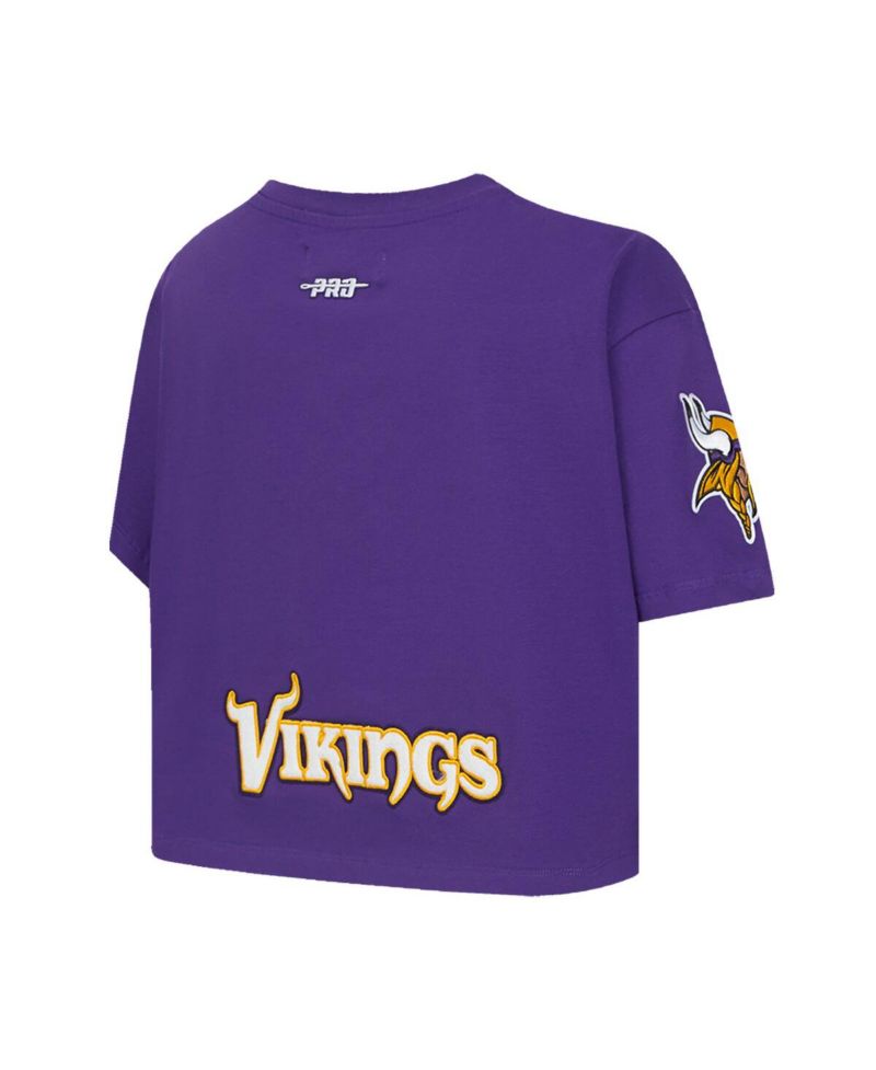 Women's J.J. McCarthy Purple Minnesota Vikings Player Name & Number Cropped Boxy T-Shirt