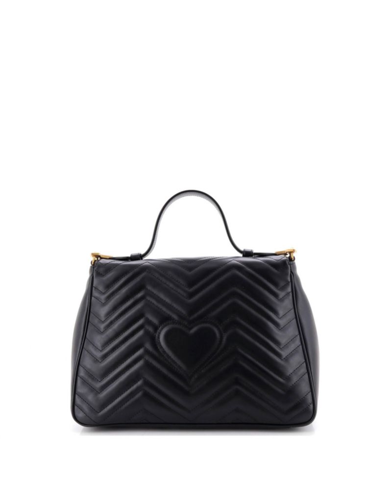 Medium GG Marmont Top Handle Flap Bag Matelasse Leather
