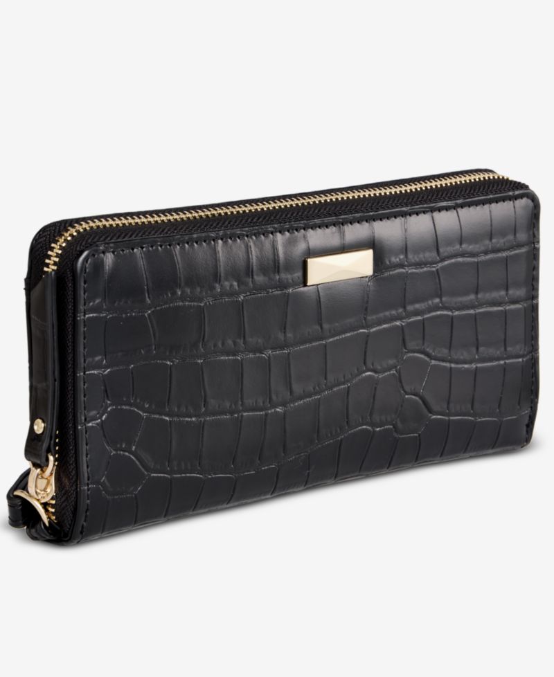Hazell Croco-Embossed Zip Around Wallet