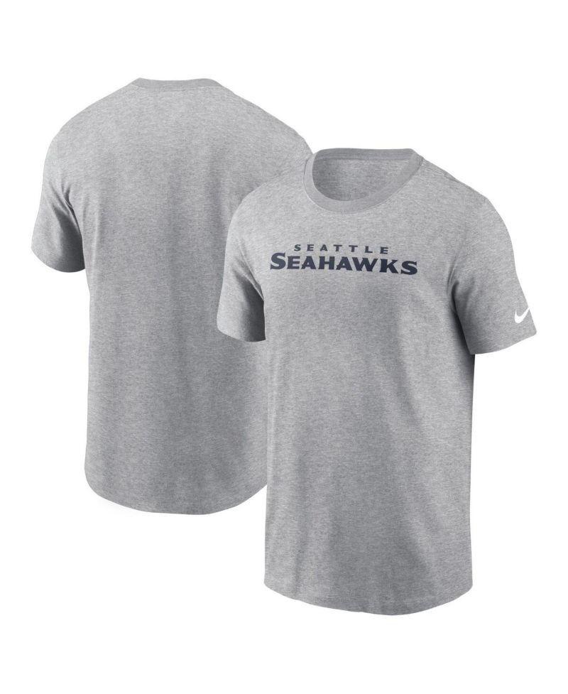 Men's Heather Gray Seattle Seahawks Primetime Wordmark Essential T-Shirt