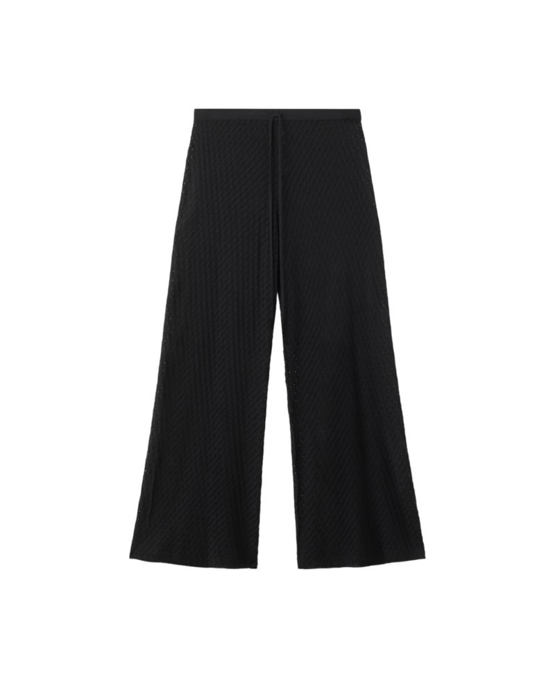 Women's Pull-On Straight-Leg Lace-Accented Knit Pants