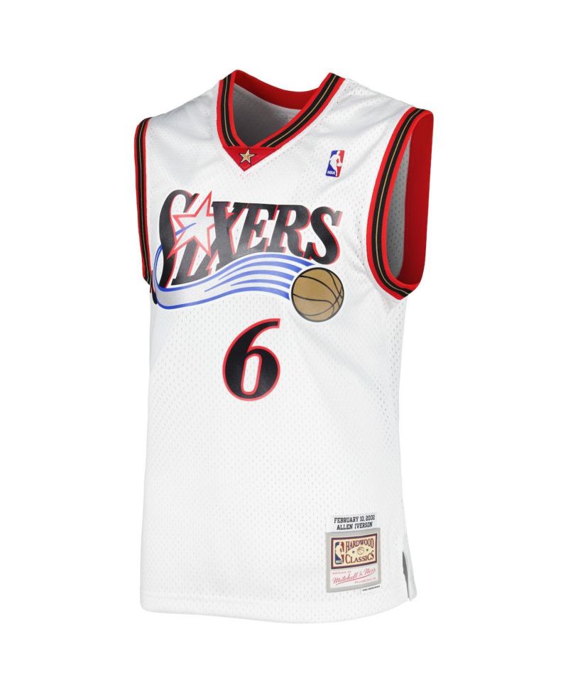Men's Allen Iverson White Philadelphia 76ers Hardwood Classics 2002 Swingman Jersey
