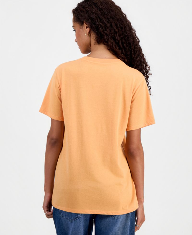 Juniors' Snoopy Pumpkin Graphic-Print T-Shirt