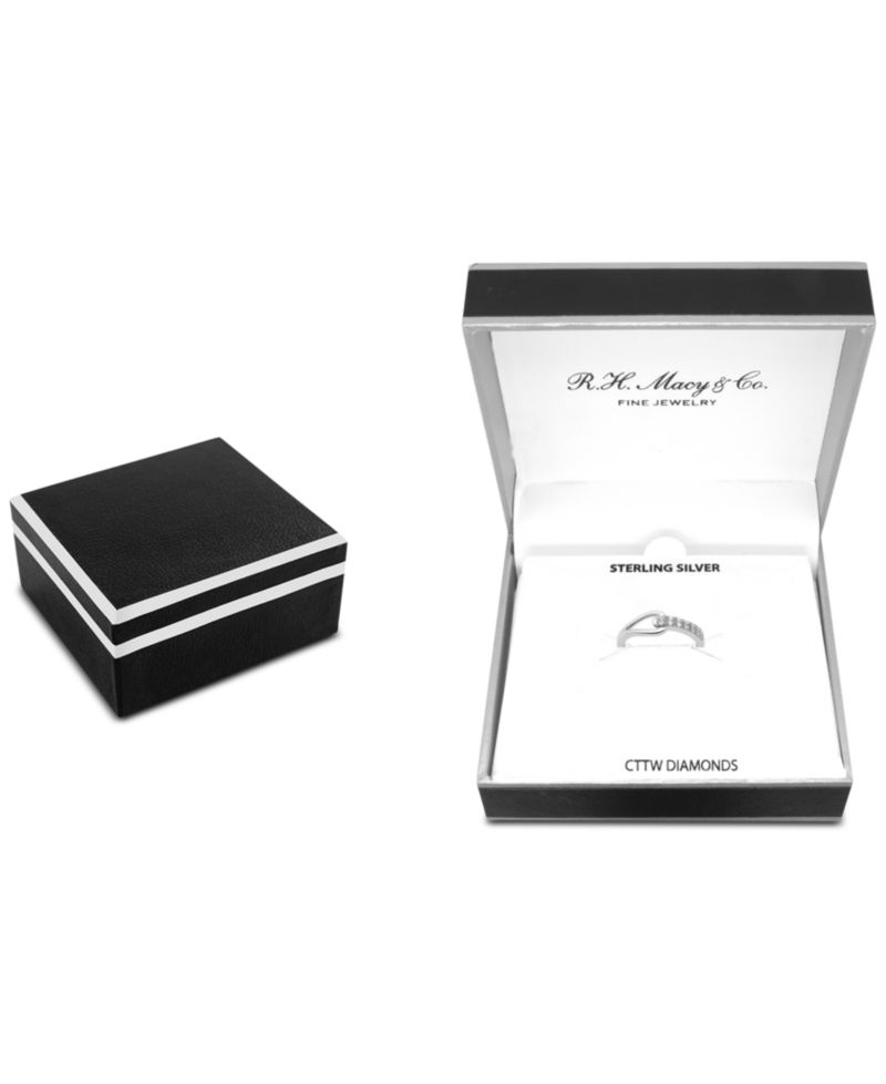 Diamond Polished Loop Ring (1/10 ct. t.w.) in Sterling Silver