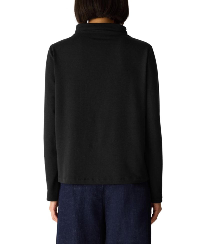 Women's Brushed-Fleecy Funnel Neck Long-Sleeve Top