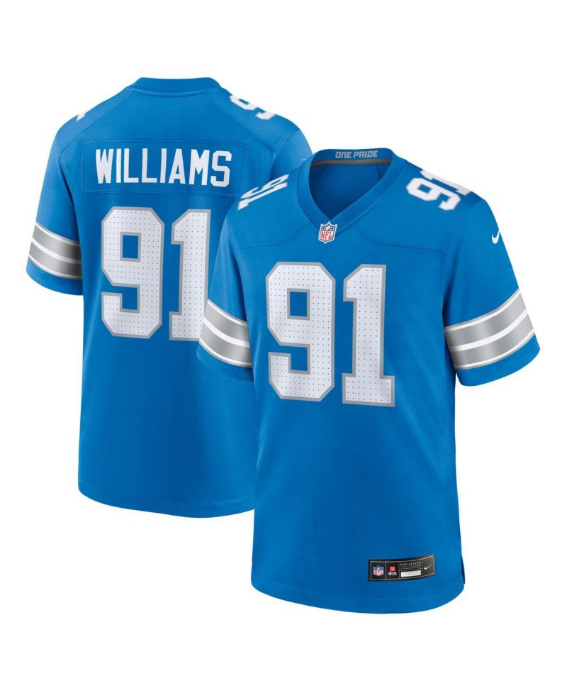 Men's Tyleik Williams Blue Detroit Lions 2025 NFL Draft First Round Pick Game Jersey