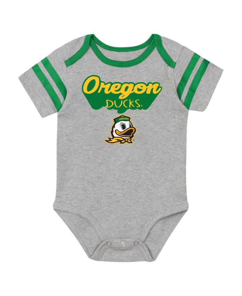 Baby Boys and Girls Green Oregon Ducks Star Player Three-Piece Bodysuit Set