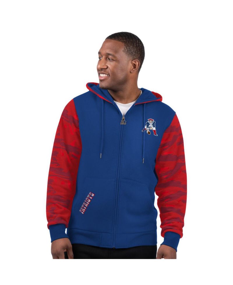 Men's Navy New England Patriots Thursday Night Gridiron Logo Full-Zip Hoodie