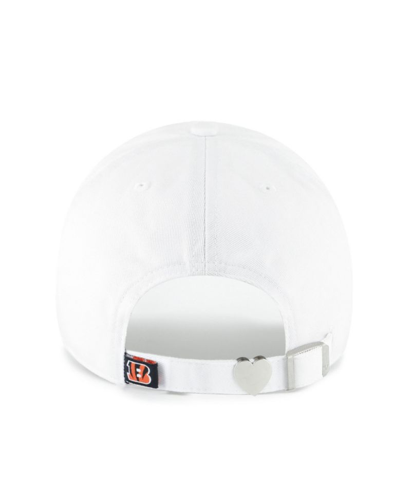 Women's White Cincinnati Bengals Trendy Script Clean Up Adjustable Hat