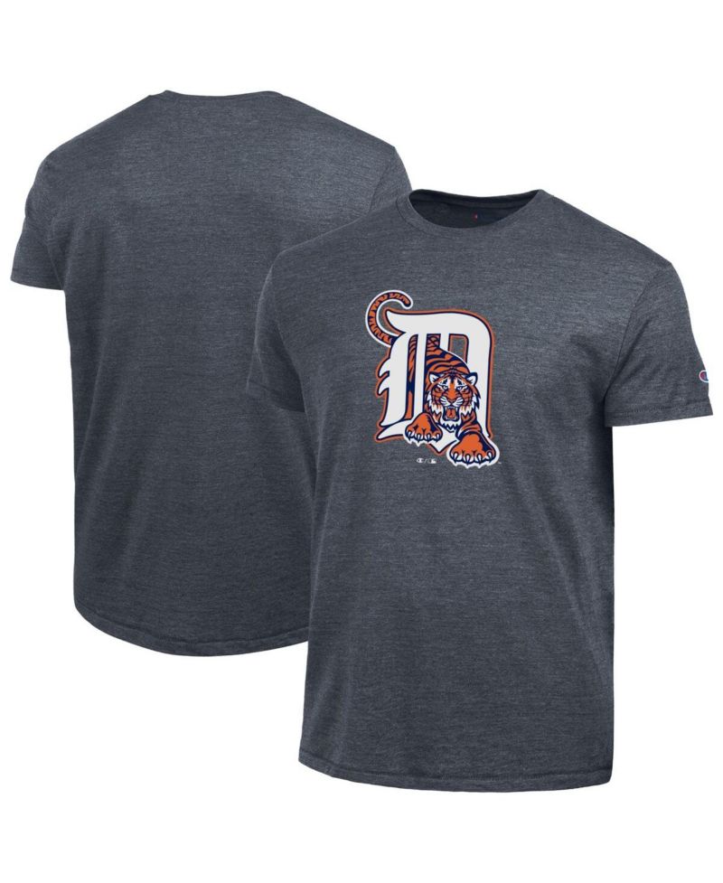 Men's Navy Detroit Tigers Cooperstown Logo Tri-Blend T-Shirt