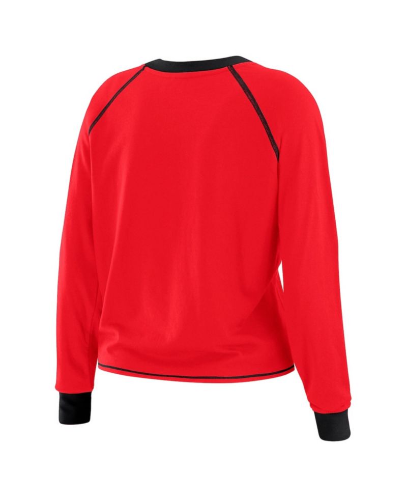 Women's Scarlet San Francisco 49ers Tie-Front Long Sleeve T-Shirt