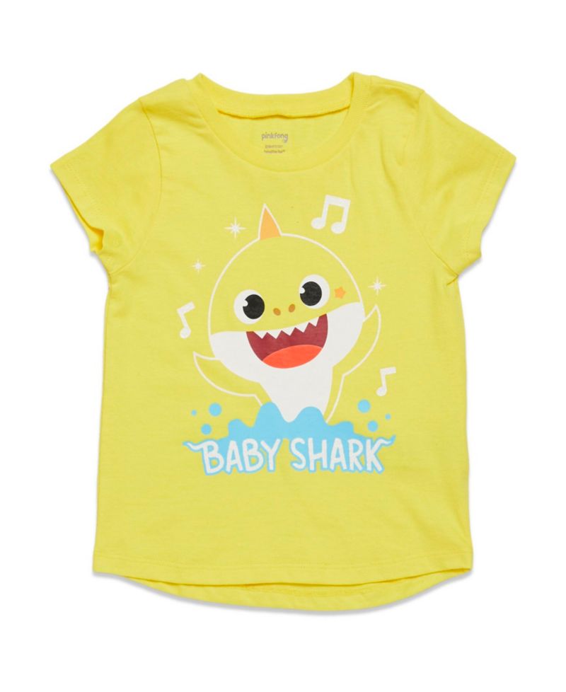 Girls Pinkfong Shark 3 Pack T-Shirts