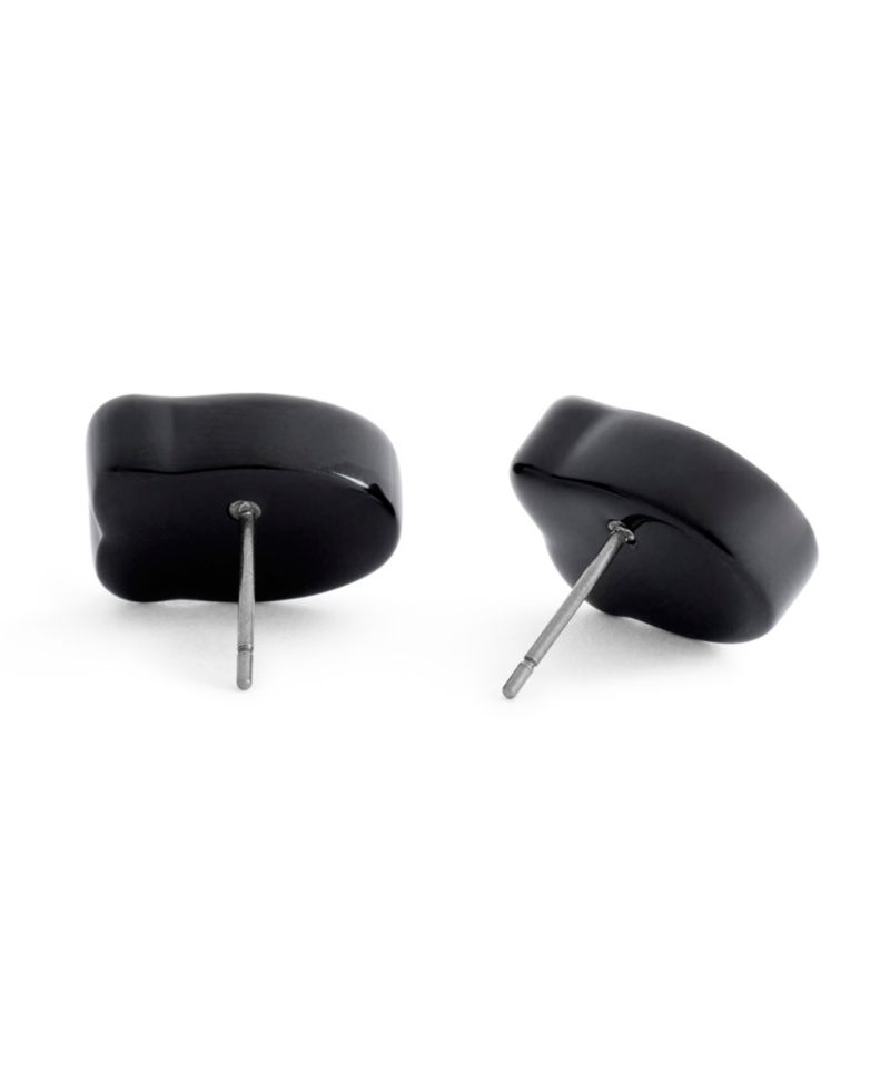 Black Signature C Resin Stud Earrings