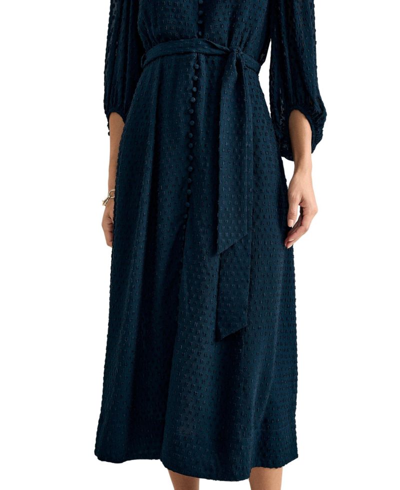Women's Maeve Textured Belted Midi Shirt Dress