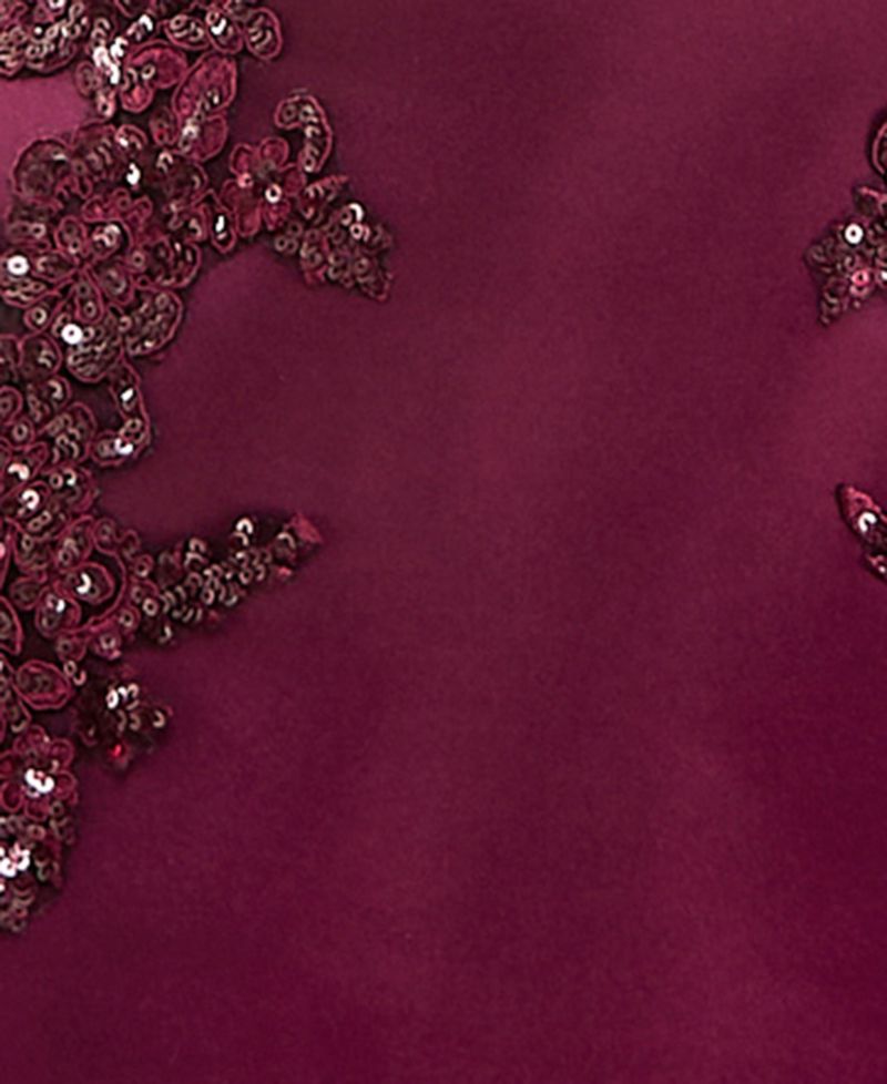 Juniors' Embroidered Sequin Applique A-Line Mini Dress