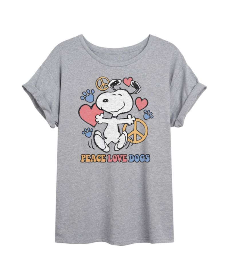 Trendy Juniors Peanuts Dog Graphic Oversized Tee