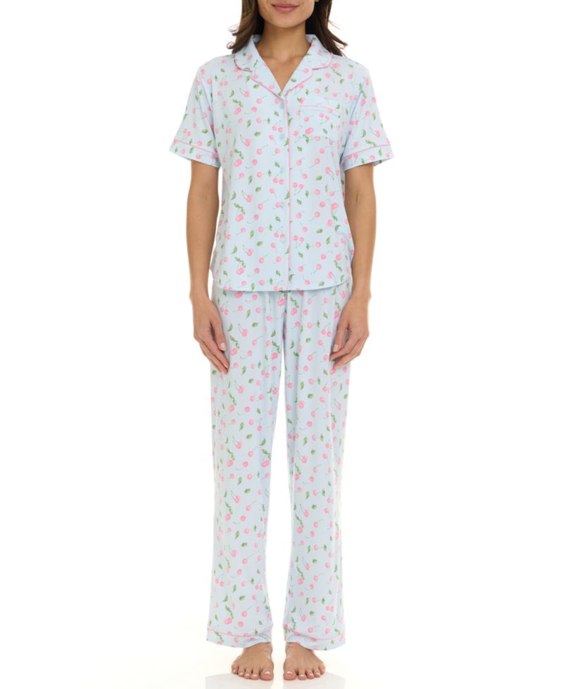 Women's Gabriella Short-Sleeve Top and Pajama Pants, 2-Piece Set