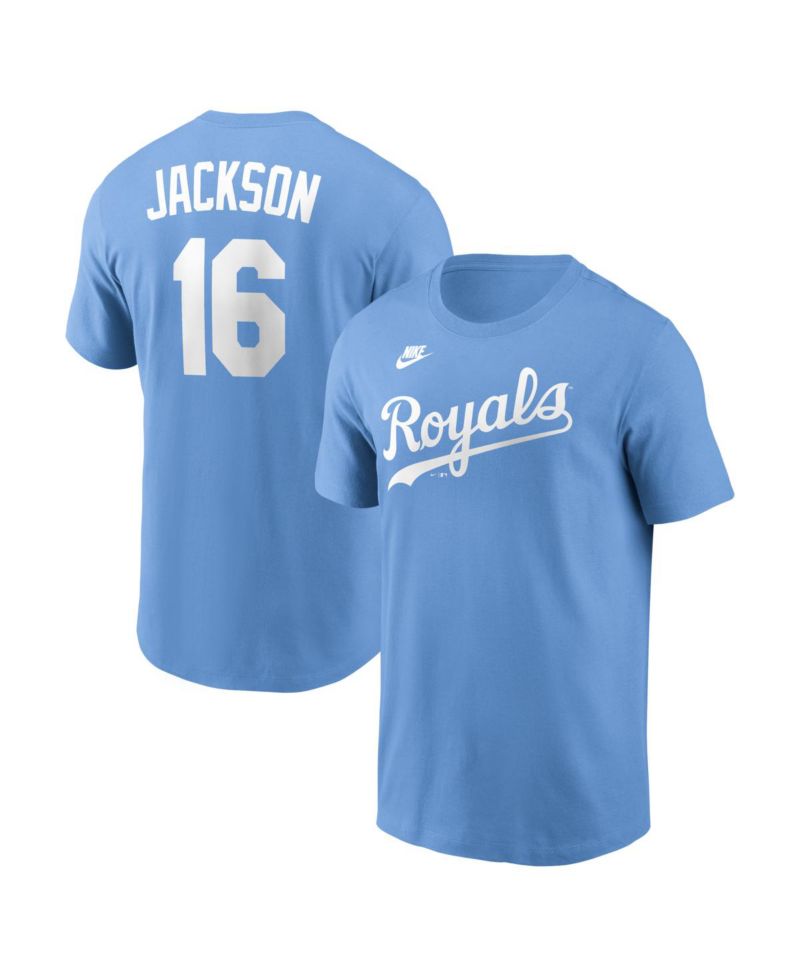 Men's Bo Jackson Light Blue Kansas City Royals Cooperstown Collection Name & Number T-Shirt