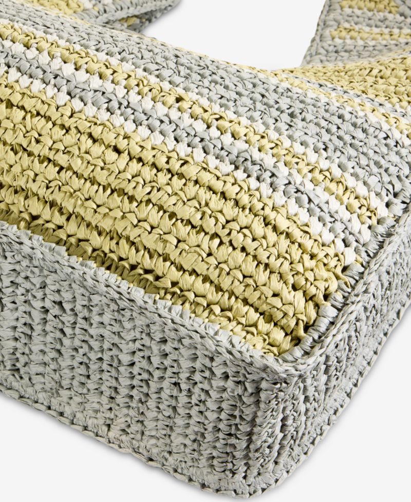 Marled Cut Out Straw Tote
