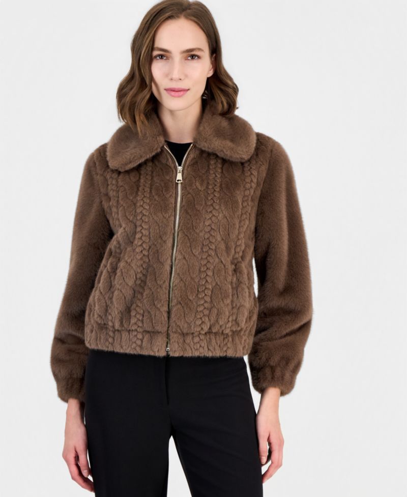 Women's Faux-Fur Zip-Up Coat