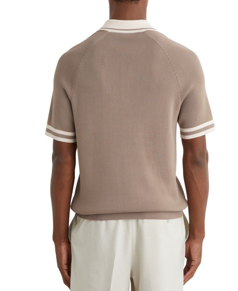 Men's Elmers Colour-Block Half-Zip Knitted Polo Shirt