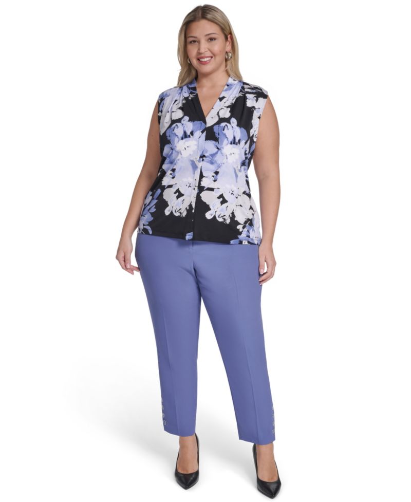 Plus Size V-Neck Printed Top
