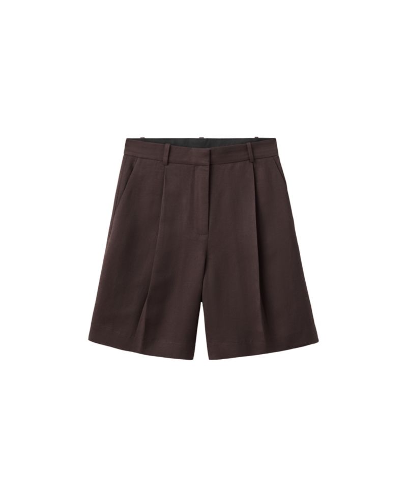 Women's Mid-Rise Pleated Bermuda Shorts, 7.87" Inseam