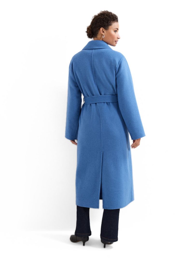Women's Long Sleeve Belted Wrap Midi Coat