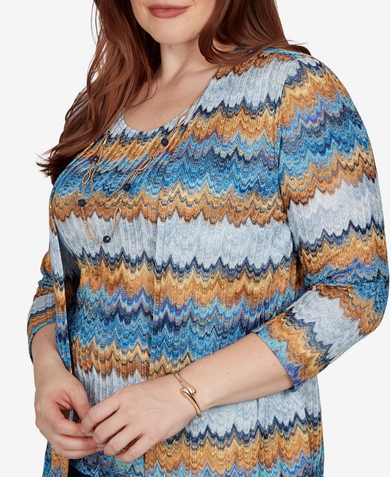 Women's Shawl-Collar 3/4-Sleeve Top