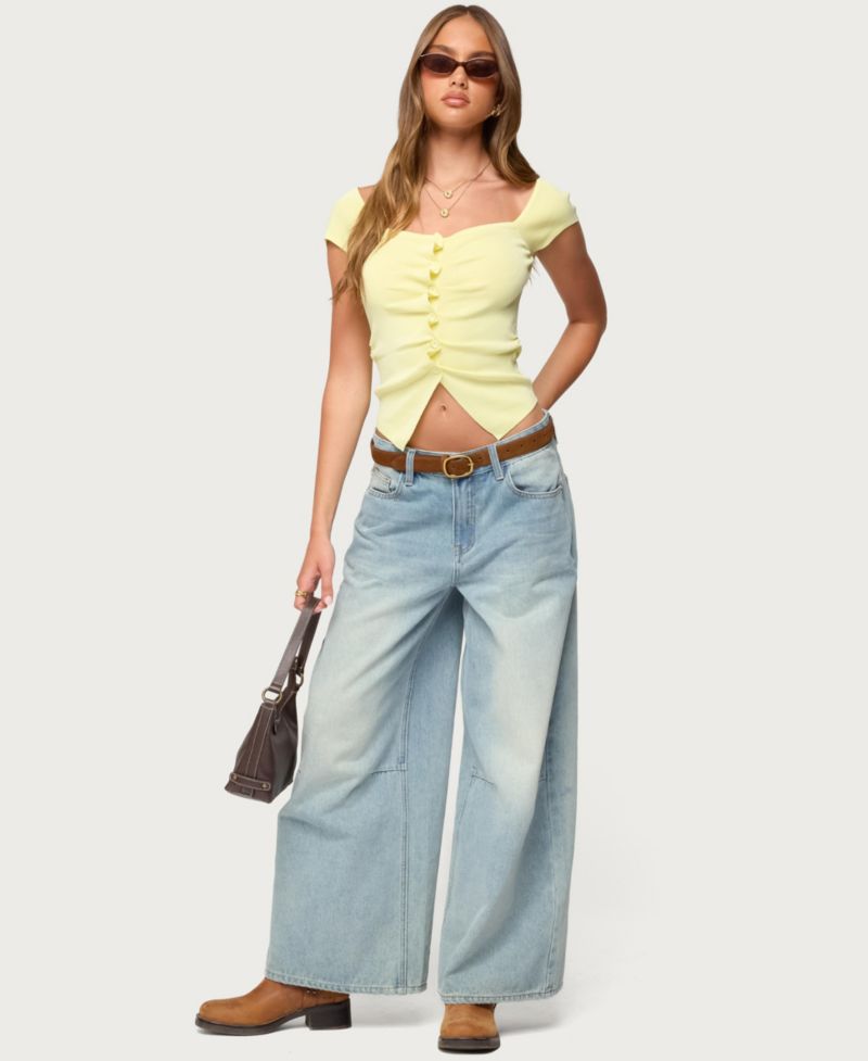Women's Lilibet Sweetheart Button Up Top