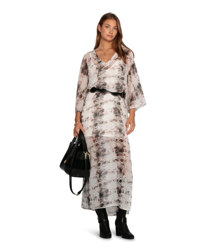 Women's Heart on Fire Snake Print Kaftan