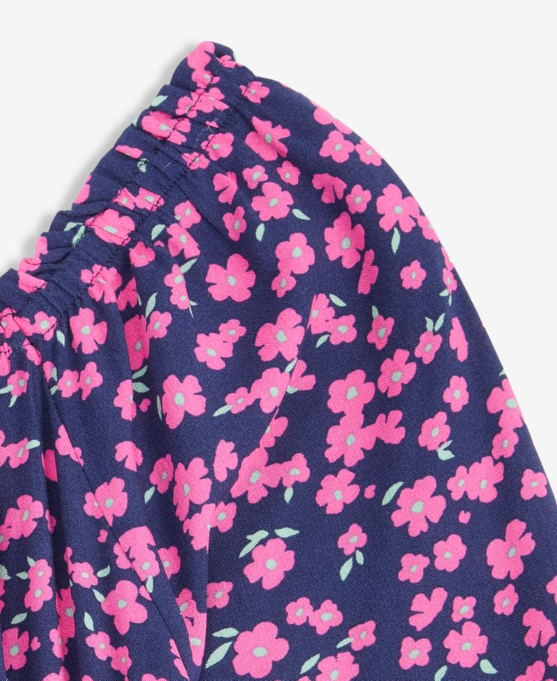 Girls' XS-XL Long-Sleeve Ditsy Garden-Print Dress