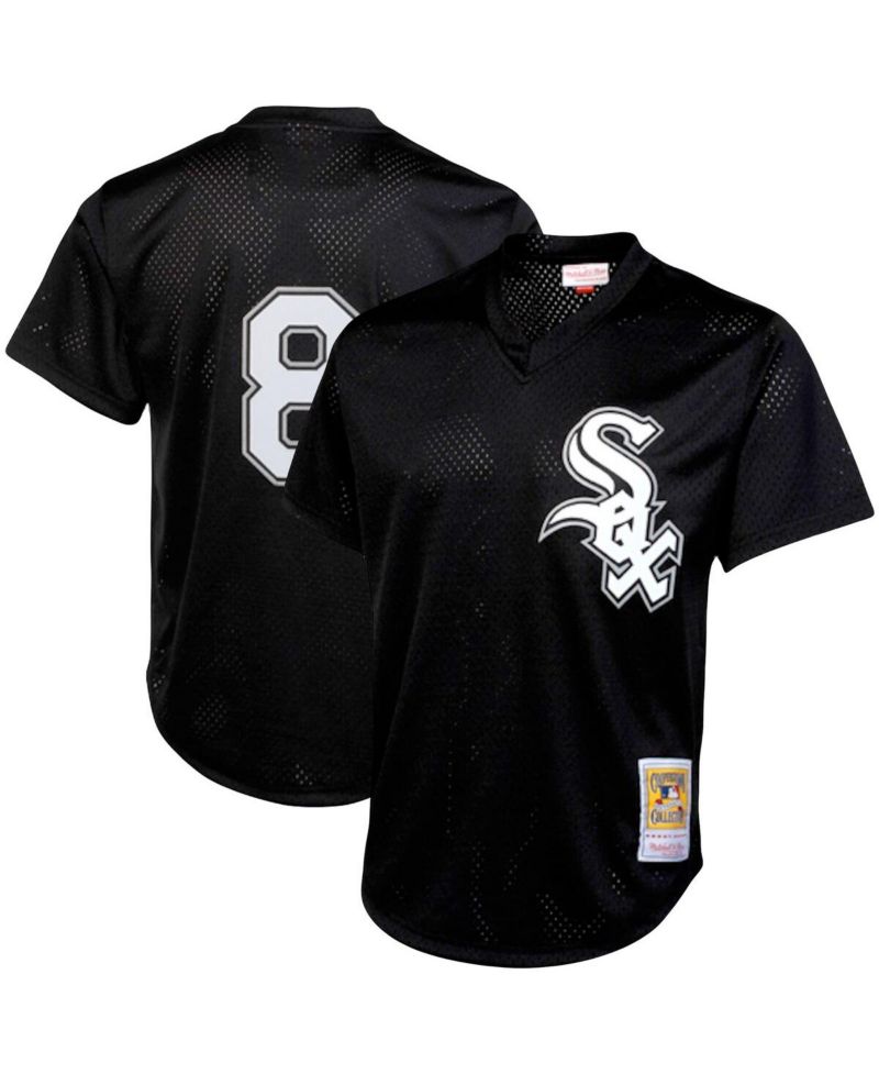 Men's Bo Jackson Black Chicago White Sox Cooperstown Collection Big and Tall Mesh Batting Practice Jersey