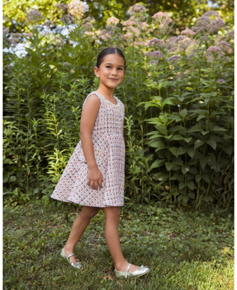Big Girls Beaded Boucle Mini Dress
