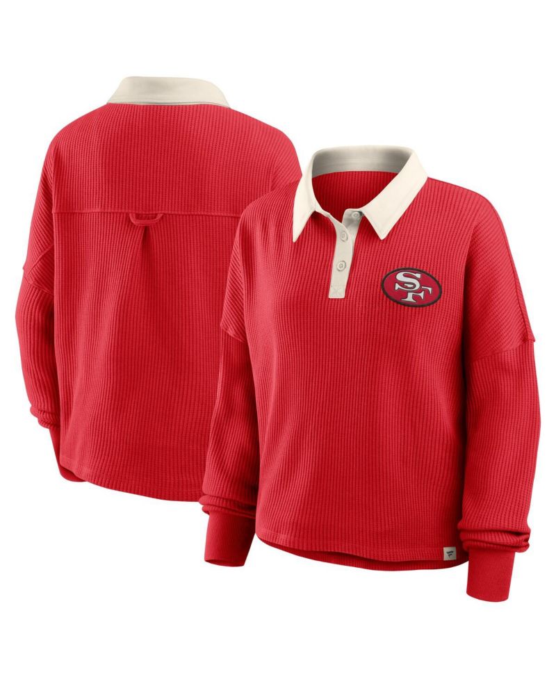 Women's Scarlet San Francisco 49ers Oversized Hometown Premium Thermal Long Sleeve Shirt