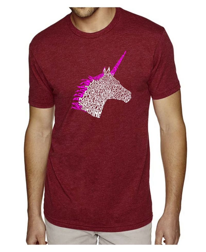 Men's Cotton/Poly Blend Word Art T-Shirt - Unicorn