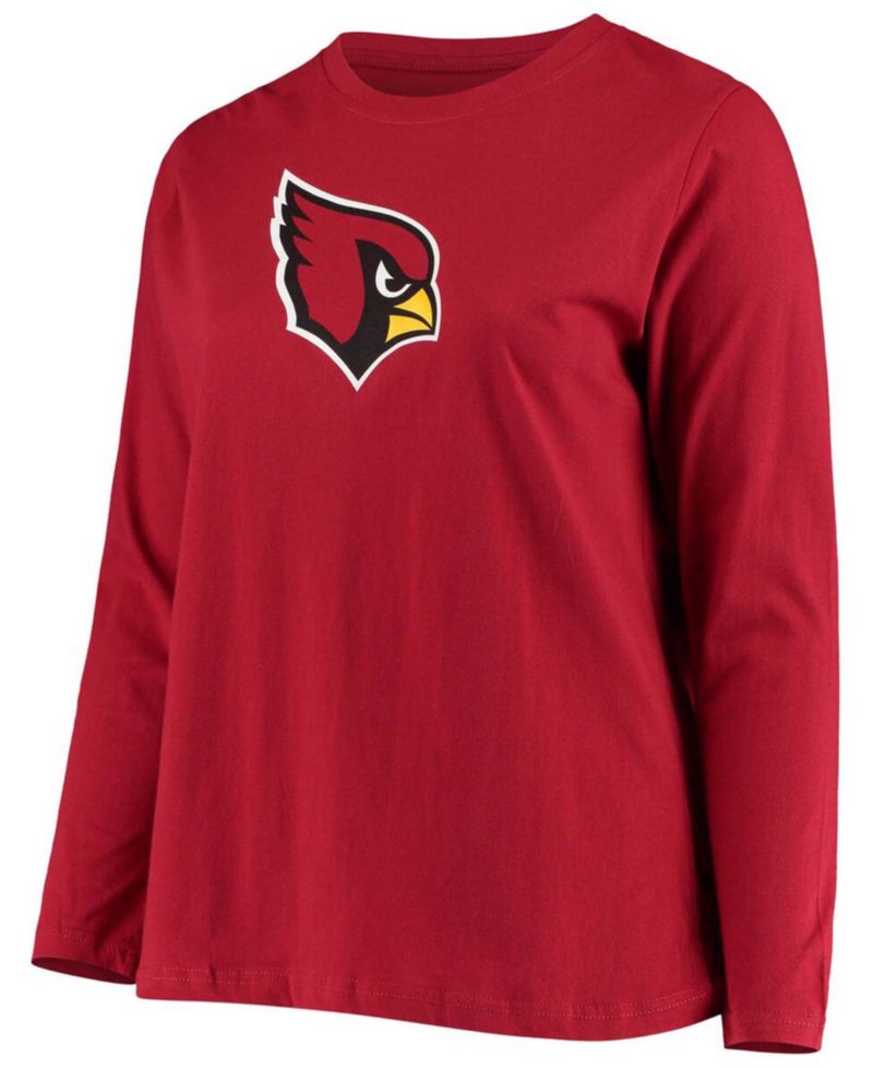 Women's Plus Size Cardinal Arizona Cardinals Primary Logo Long Sleeve T-shirt