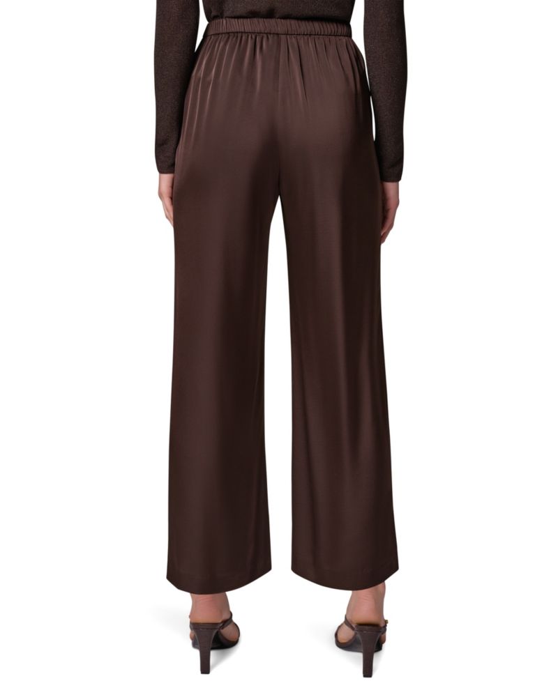 Petite High-Rise Wide-Leg Satin Pants