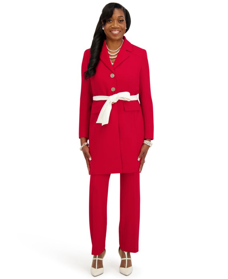 Women's Three Button Patch Pocket Trench Coat