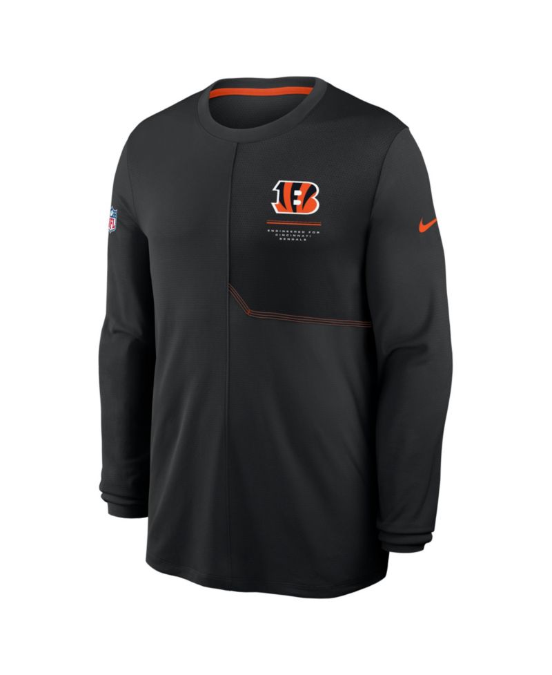 Men's Black Cincinnati Bengals Sideline Coaches UV Dri-FIT Long Sleeve Shirt