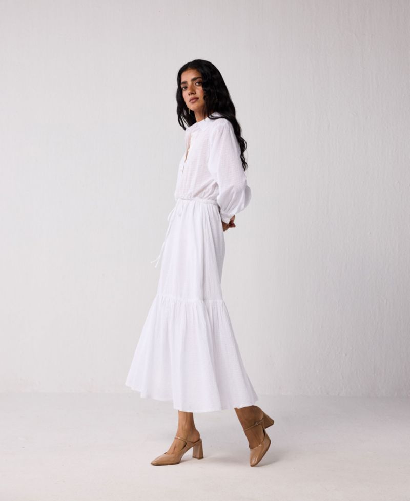 Women's Embroidered Flowy Tiered Maxi Dress