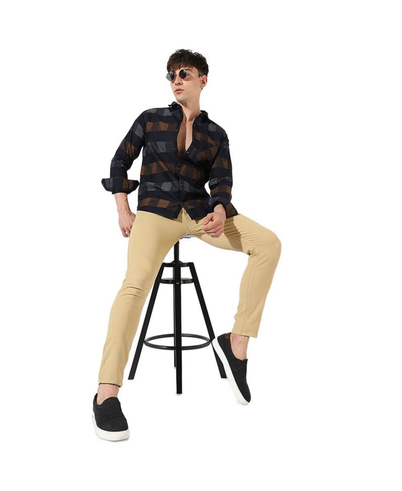 Men's Men Full Sleeve Checkered Casual Shirt