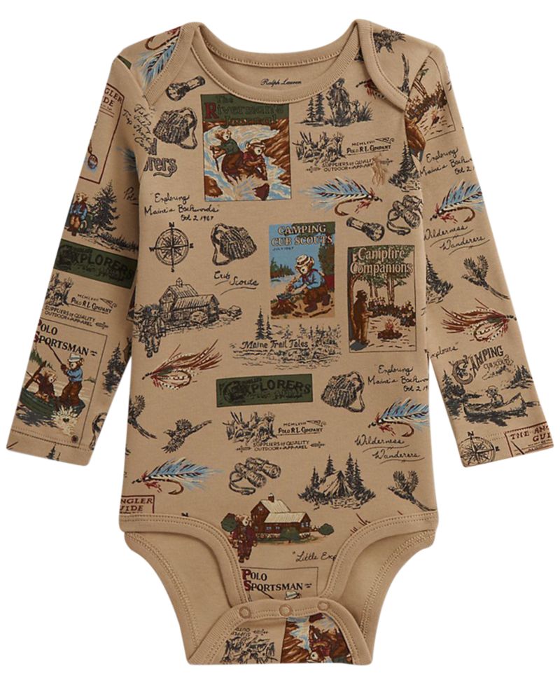 Baby Boys' Polo Bear Cotton Bodysuit, 2-Pack