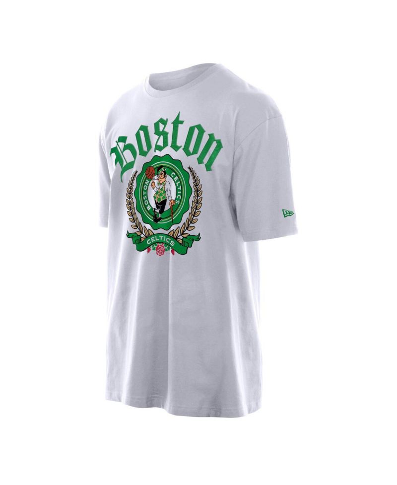 Men's White Boston Celtics Throwback Prep Oversized T-Shirt