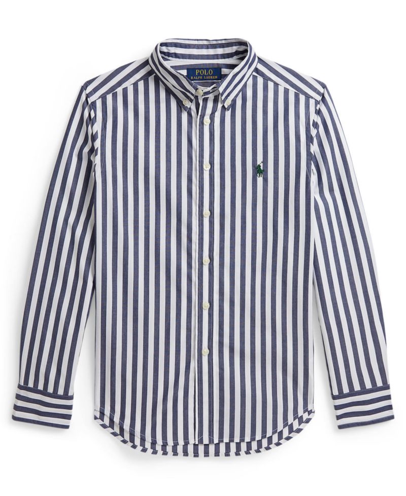 Boys' 8-20 Striped Cotton Poplin Shirt